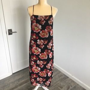 Madewell dress black and red floral